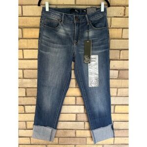 1822 Denim Taylor Crop Skinny Jeans Medium Wash Cuffed Size 10 NWT